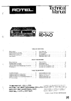 Rotel RD-840 - Technical manual